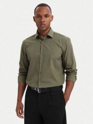 HUGO Koszula Kenno 50289499 Zielony ciemny Slim Fit. Zielone koszule męskie Hugo, m, bez wzorów, z bawełny, biznesowe, bez kołnierzyka, bez ramiączek. Za 319.99 zł.