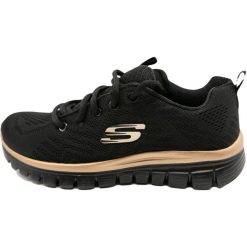 Buty do chodzenia damskie, Skechers Graceful-Get Connected. Czarne obuwie sportowe damskie Skechers, bez wzorów, z materiału, bez zapięcia, trekkingowe, Skechers Sport. Za 288.00 zł.
