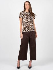 Patrizia Pepe T-Shirt | DM1224 A8W3 | Kobieta | Brązowy. Brązowe t-shirty damskie Patrizia Pepe, bez wzorów, z bawełny, bez kołnierzyka, bez ramiączek. W wyprzedaży za 239.00 zł.