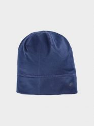 4F Czapka do biegania uniseks - granatowa S/M. Niebieskie czapki męskie 4F, bez wzorów, z elastanu. W wyprzedaży za 29.99 zł.