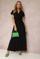 Czarna Sukienka Metia. Czarne sukienki damskie Renee, s, bez wzorów, z materiału, bez kołnierzyka, bez ramiączek, maxi. Za 54.99 zł.