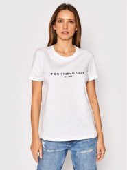 Tommy Hilfiger T-Shirt Heritage C-Nk WW0WW31999 Biały Regular Fit. Białe t-shirty damskie Tommy Hilfiger, xs, bez wzorów, z bawełny, bez kołnierzyka, bez ramiączek. Za 149.99 zł.