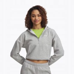 Bluza Damska Under Armour Z Zamkiem Do Połowy Sportowa UA Hoodie. Szare bluzy damskie Under Armour, bez wzorów, sportowe, bez ramiączek, bez kaptura. Za 129.99 zł.