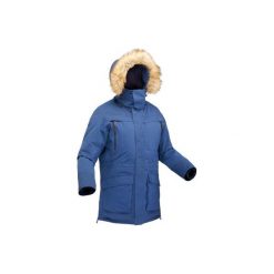 Kurtka turystyczna SH500 ultra-warm męska. Niebieskie kurtki męskie QUECHUA, na zimę, m, bez wzorów, z materiału, bez kaptura. Za 399.99 zł.
