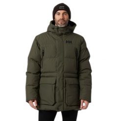 Kurtka puchowa Helly Hansen Reine. Niebieskie kurtki męskie Helly Hansen, na zimę, m, bez wzorów, z puchu, bez kaptura. W wyprzedaży za 1,491.60 zł.