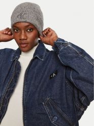 Calvin Klein Czapka Thick Embroidery K60K612321 Szary. Szare czapki damskie Calvin Klein, na zimę, bez wzorów, z materiału. Za 199.99 zł.