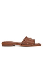 Michael Kors Klapki Mandy Slide 40R5MAFS2L Brązowy. Brązowe klapki damskie Michael Kors, bez wzorów, ze skóry, bez obcasa, bez zapięcia. Za 639.99 zł.