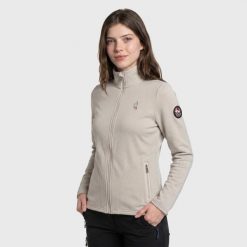 Bluza trekkingowa damska DEBBY rozpinana. Czarne bluzy damskie Aulp, l, bez wzorów, z dzianiny, sportowe, bez ramiączek, bez kaptura. Za 139.99 zł.