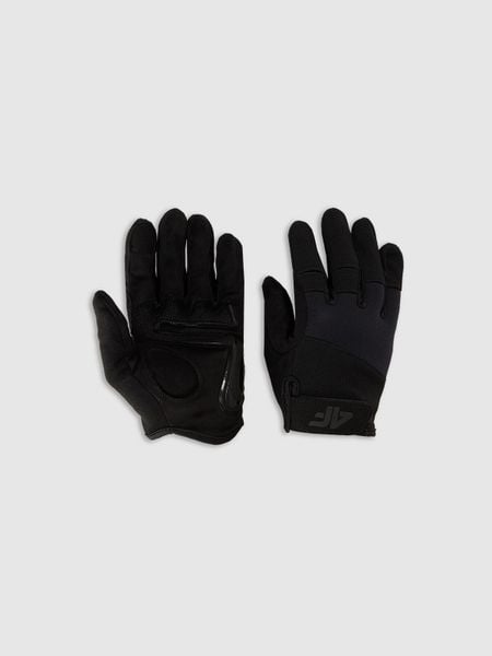 4F Rękawiczki rowerowe z żelowymi wkładkami uniseks - czarne S. Czarne rękawiczki męskie 4F, bez wzorów. Za 129.99 zł.
