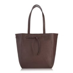 Shopperka skórzana PAOLO PERUZZI IN-64-BR brązowa. Brązowe shopperki damskie Paolo Peruzzi, bez wzorów, z materiału, na ramię, bez dodatków. Za 259.99 zł.