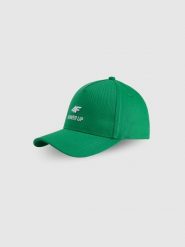4F Czapka z daszkiem strapback uniseks - zielona S/M. Zielone czapki damskie 4F, bez wzorów, z materiału. Za 79.99 zł.
