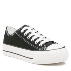 Trampki Jenny Fairy. Czarne trampki i tenisówki damskie Jenny Fairy, bez wzorów, bez zapięcia. Za 59.99 zł.