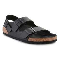 Sandały Birkenstock Milano Bs 1024997 czarne. Czarne sandały męskie na lato, bez wzorów, z materiału, bez zapięcia. Za 808.38 zł.
