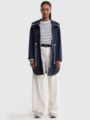 Kurtka parka damska z kapturem granatowa Nebula 403. Niebieskie parki damskie BIG STAR, l, bez wzorów, z dzianiny, z kapturem. W wyprzedaży za 99.99 zł.