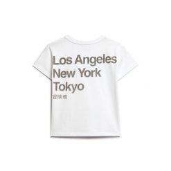 Koszulka damska Superdry Core Logo City. Białe bluzki damskie Superdry, bez wzorów, bez kołnierzyka, bez ramiączek. Za 126.35 zł.