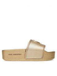KARL LAGERFELD Klapki Kondo Maxi KL80819M Złoty. Żółte klapki damskie KARL LAGERFELD, bez wzorów, z syntetyku, bez obcasa, bez zapięcia. Za 289.99 zł.
