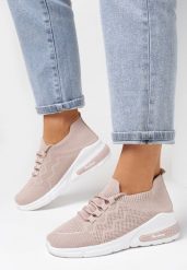 Beżowe Buty Sportowe Amathousa. Brązowe obuwie sportowe damskie Born2be, bez wzorów, z jeansu, bez zapięcia. Za 44.99 zł.