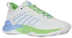 Tennis shoes for ladies K-SWISS HYPERCOURT SUPREME 2 CLAY white/green EU37. Białe obuwie sportowe damskie K-SWISS, bez wzorów, bez zapięcia. Za 637.88 zł.