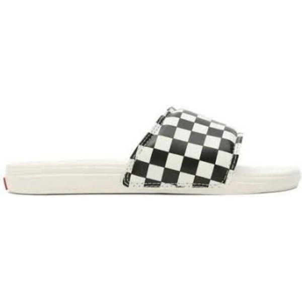 Klapki unisex Vans WM LA Costa Slideon. Białe klapki damskie Vans, bez wzorów, z materiału, sportowe, bez obcasa, bez zapięcia. Za 99.00 zł.