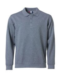 Clique Basic Polo Sweater – sweter polo męski szary melanż, anty-pilling. Szare swetry męskie CLIQUE, m, bez wzorów, z bawełny, bez kołnierzyka, bez ramiączek. Za 159.81 zł.