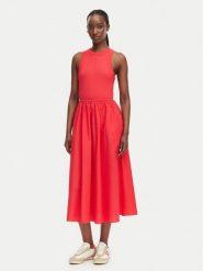 Tommy Jeans Sukienka letnia DW0DW22593 Czerwony Regular Fit. Czerwone sukienki damskie Tommy Jeans, na lato, s, bez wzorów, z bawełny, bez kołnierzyka, bez ramiączek. Za 409.99 zł.