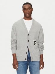 Guess Jeans Kardigan M5RR31 Z3HM1 Szary Regular Fit. Szare swetry męskie Guess Jeans, l, z aplikacjami, z bawełny, bez kołnierzyka, bez ramiączek. Za 239.99 zł.