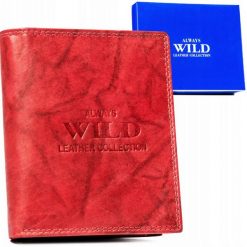 Portfel skórzany Always Wild AW-N890-MAL czerwony. Czerwone portfele męskie Always Wild, bez wzorów, ze skóry. Za 45.00 zł.