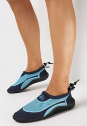Granatowo-Niebieskie Buty Sportowe do Wody ze Ściągaczem i Elastyczną Podeszwą Indal. Niebieskie obuwie sportowe damskie Born2be, bez wzorów, bez zapięcia, żeglarskie. Za 29.99 zł.