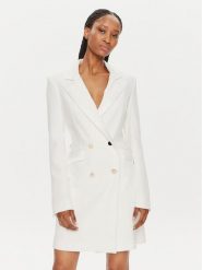 Fracomina Sukienka koktajlowa FQ24SD1008W42901 Biały Slim Fit. Białe sukienki damskie Fracomina, xs, bez wzorów, z syntetyku, wizytowe, bez kołnierzyka, bez ramiączek. Za 529.99 zł.