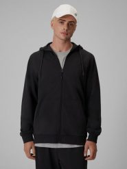 4F Bluza dresowa regular z kapturem męska - szara L. Szare bluzy sportowe męskie 4F, l, bez wzorów, z dresówki, z kapturem. Za 169.99 zł.