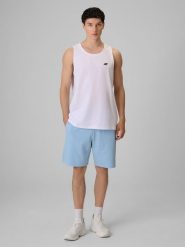 4F Spodenki dresowe męskie - niebieskie XL. Niebieskie szorty męskie 4F, bez wzorów, z dresówki. Za 79.99 zł.