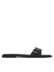 Calvin Klein Klapki Flat Slide W/Ck Hw Big - Lth HW0HW02482 Czarny. Czarne klapki damskie Calvin Klein, bez wzorów, ze skóry, bez obcasa, bez zapięcia. Za 259.99 zł.
