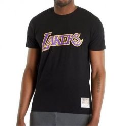 Koszulka sportowa męska Mitchell & Ness Nba Team Logo Tee Los Angeles Lakers. Czarne koszulki sportowe męskie Mitchell & Ness, m, bez wzorów, bez ramiączek, do koszykówki. Za 189.00 zł.