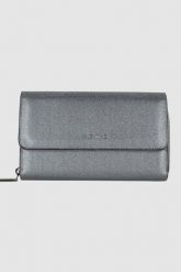 VALENTINO Srebrny portfel na łańcuszku Kalua Pochette. Szare torebki do ręki damskie Valentino by Mario Valentino, bez wzorów, bez dodatków. W wyprzedaży za 299.99 zł.