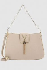 VALENTINO Kremowa listonoszka Divina SA. Brązowe listonoszki damskie Valentino by Mario Valentino, bez wzorów, bez dodatków. W wyprzedaży za 380.99 zł.