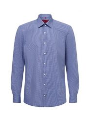 Finshley & Harding Koszula łatwa w prasowaniu Mężczyźni Slim Fit Bawełna niebieski kołnierzyk kent, 41. Niebieskie koszule męskie Finshley & Harding, m, bez wzorów, z bawełny, eleganckie, bez kołnierzyka, bez ramiączek. Za 179.95 zł.