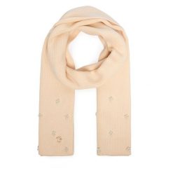 Szalik Guess. Brązowe szaliki damskie Guess, z aplikacjami. Za 234.99 zł.