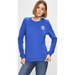 Diesel - Bluza. Niebieskie bluzy damskie Diesel, l, bez wzorów, z bawełny, bez ramiączek, bez kaptura. W wyprzedaży za 159.90 zł.