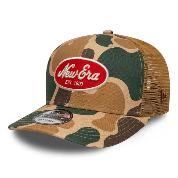 Czapka Trucker New Era 9Fifty. Brązowe czapki damskie New Era, z aplikacjami, z bawełny. Za 208.80 zł.