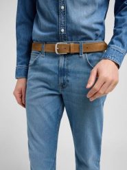 MESKI PASEK LEE SUEDE BELT KHAKI 112372690. Brązowe paski męskie Lee. Za 99.99 zł.