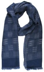 Lekki Szalik Wiosenno-Jesienny - Teer - Niebieska Krata. Niebieskie szaliki męskie Teer, bez wzorów, z materiału. Za 45.00 zł.