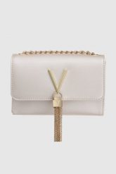 VALENTINO Srebrna kopertówka Divina. Szare torebki do ręki damskie Valentino by Mario Valentino, bez wzorów, małe, bez dodatków. W wyprzedaży za 213.99 zł.