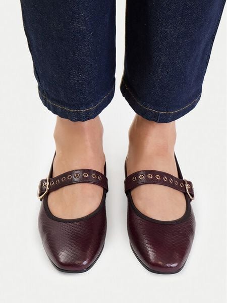 Lasocki Baleriny CEO-RST-ROMI-96 Bordowy. Czerwone balerinki damskie Lasocki, bez wzorów, ze skóry, bez obcasa, bez zapięcia. Za 199.99 zł.