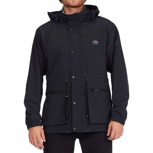 Kurtka zimowa męska Billabong Gnar. Czarne kurtki męskie Billabong, na zimę, l, bez wzorów, z materiału, z kapturem. Za 388.96 zł.