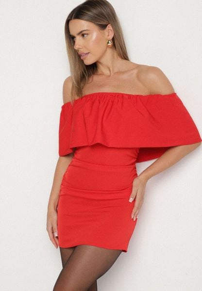 Czerwona Dopasowana Sukienka Koktajlowa Hiszpanka Vices Awilisa. Czerwone sukienki damskie Born2be, na lato, l, bez wzorów, eleganckie, bez kołnierzyka, bez ramiączek, mini, dopasowane. Za 109.99 zł.