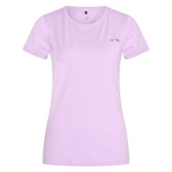 Koszulka damska HV Polo Classic. Fioletowe koszulki sportowe damskie HV POLO, bez wzorów, bez ramiączek. Za 217.50 zł.