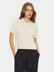 Tommy Hilfiger Sweter WW0WW43957 Écru Regular Fit. Swetry nierozpinane damskie Tommy Hilfiger, xl, bez wzorów, z bawełny, bez kołnierzyka, bez ramiączek. Za 569.99 zł.