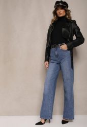 Niebieskie Jeansy z Paskiem o Szerokim Kroju z Wywiniętymi Nogawkami w Kwiatowy Wzór Senarith. Niebieskie jeansy damskie Renee, bez wzorów, z jeansu, eleganckie. Za 119.99 zł.