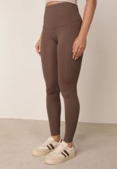 Brązowe Legginsy z Modelującym Pasem w Talii Bescond. Brązowe legginsy damskie Born2be, bez wzorów, z jeansu. Za 79.99 zł.