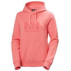 Bluza damska z kapturem Helly Hansen LOGO. Czerwone bluzy damskie Helly Hansen, bez wzorów, casualowe, bez ramiączek, z kapturem. Za 355.00 zł.
